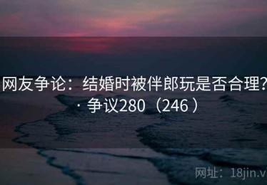 网友争论：结婚时被伴郎玩是否合理？ · 争议280（246 ）